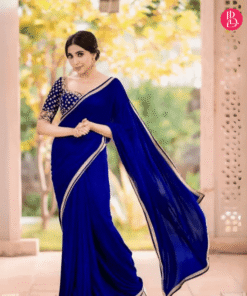 ট্রেডিশনাল লেইস ওয়ার্ক জর্জেট পার্টি শাড়ি