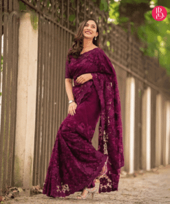 অরিজিনাল চিনিগুঁড়া ফেব্রিক এমব্রয়ডারি করা শাড়ি