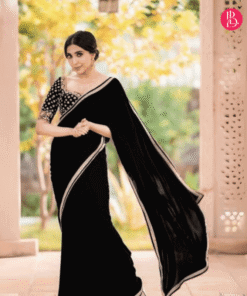ট্রেডিশনাল লেইস ওয়ার্ক জর্জেট পার্টি শাড়ি