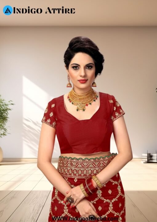 অরিজিনাল ইন্ডিয়ান  ওয়েটলেস  সফট জর্জেট  শাড়ী ব্লাউস পিস্ সহ - Image 3
